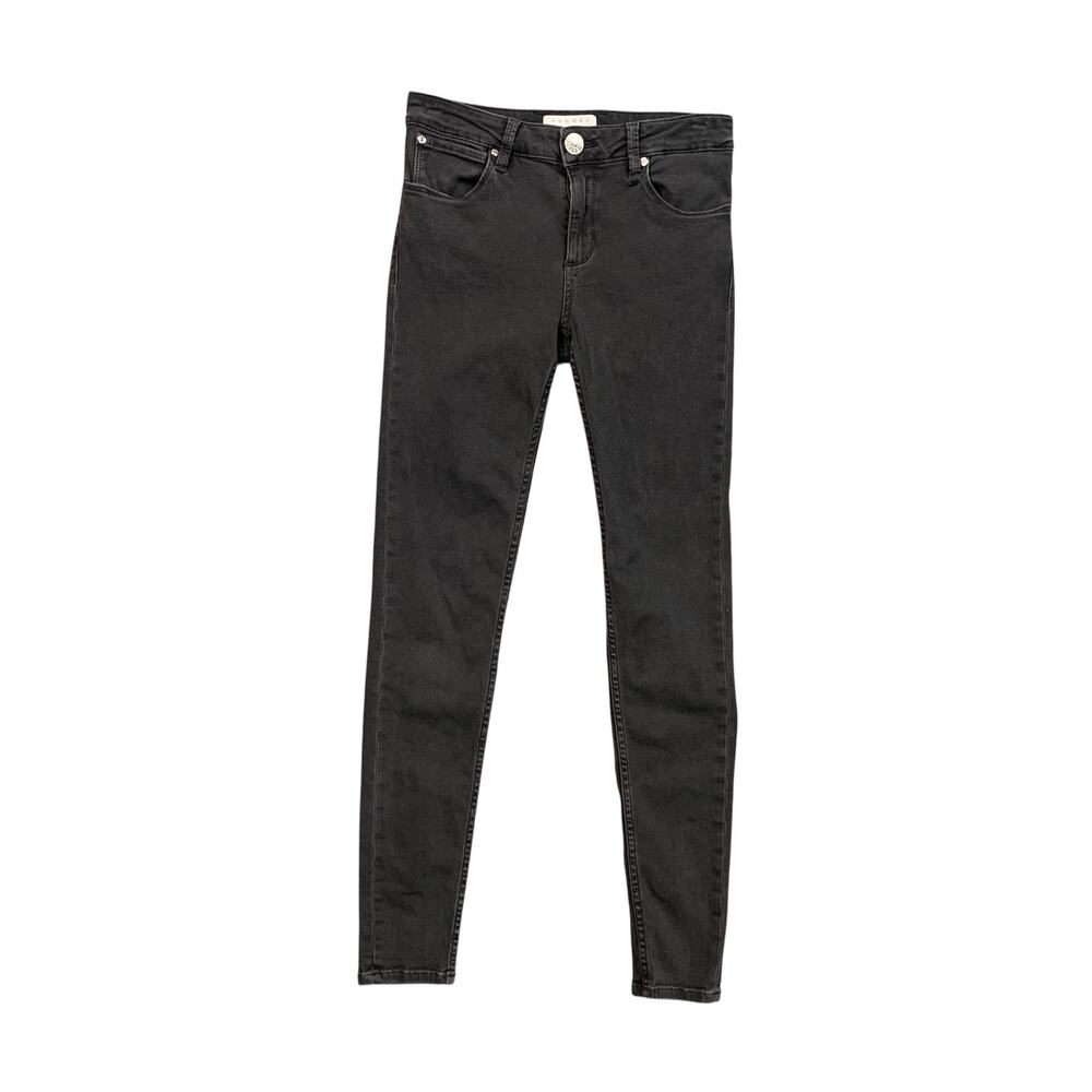 Sandro Paris Jeans Womens 38 Gray Denim Mid Rise Super Skinny Ankle Stretch